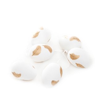 Velikonoční přívěsek | ERMELO | vajíčka se zlatými pírky | 6 ks | ES23 844695