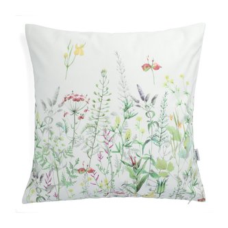 Povlak na polštář | SPRING | samet s motivem louky | 45x45 cm | SS23 813356