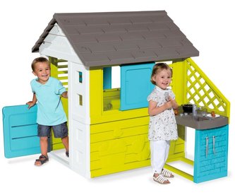 Domeček Pretty modrozelený s kuchyní