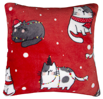 Polštář FESTIVE PETS 40x40cm červená Essex mikrovlákno