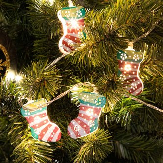 LED světýlka | ARIES | Vánoční stromek ponožky | 10 kusů | XM22 834917