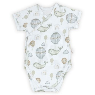 Kojenecké bavlněné body s bočním zapínáním Nicol Miki - velikost 56 (0-3m)