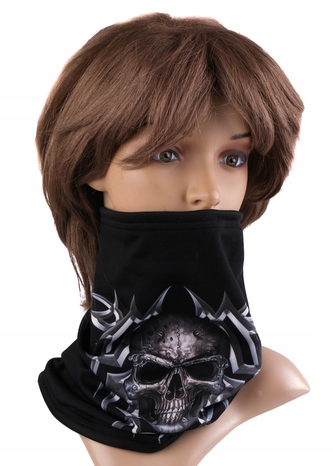 Multifunkční stylový šál - komín 133 - 31x26 cm, SKULL, Mybesthome