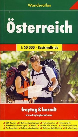 Österreich Wanderatlas  1:50 000/Turistický atlas Rakouska (200 túr) 1:50 000