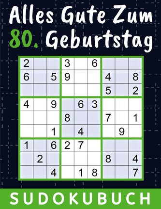 80 Geburtstag Geschenk | Alles Gute zum 80. Geburtstag - Sudoku