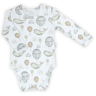 Kojenecké body s dlouhým rukávem Nicol Miki - velikost 68 (4-6m)