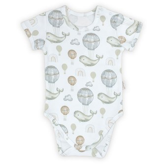 Kojenecké bavlněné body s krátkým rukávem Nicol Miki - velikost 68 (4-6m)