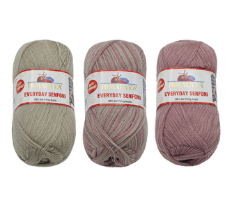Příze HiMALAYA EVERYDAY SENFONi - fialová, šedá - 100g / 196 m - balení 3 x 100g