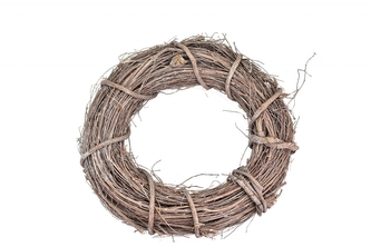 Proutěný věnec z větviček šedý 37 cm