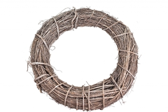 Proutěný věnec z větviček šedý 45 cm