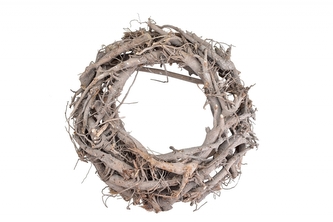 Věnec z větviček šedý 35 cm