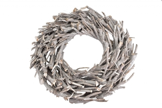 Věnec z větviček šedý 45 cm