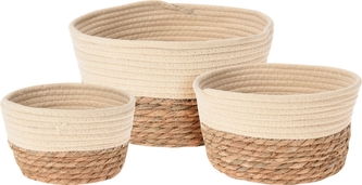 Pletený koš sada 3 ks