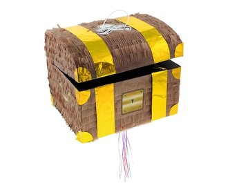 Piňata Pirátská truhla s pokladem 30 x 25 x 34 cm