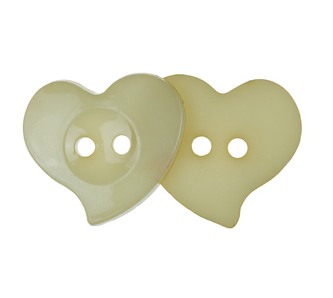 Knoflík srdce - balení po 10ks - srdce béžové - prům.22 mm