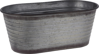 Oválný plechový květináč Rustik 18,5x46x25,5 cm