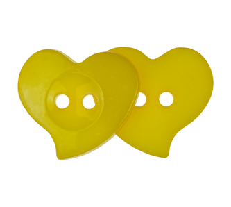 Knoflík srdce - balení po 10ks - srdce okrové - prům.22 mm