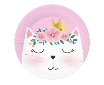 Papírové talířky kočičí 18 cm - 6 ks