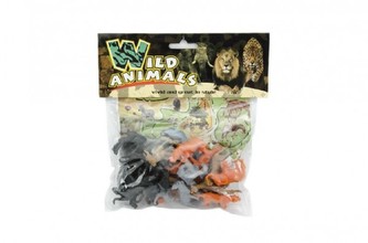 Zvířátko safari ZOO s mapou plast 3-5cm 24ks v sáčku