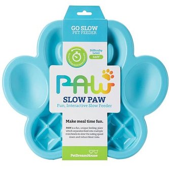 PetDreamHouse zpomalovací miska Paw Slow Feeder modrá S VADOU