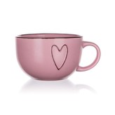 BANQUET Hrnek keramický jumbo HEART 730 ml, růžový