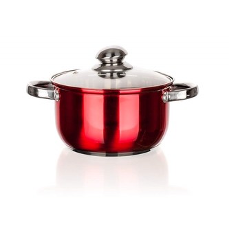 BANQUET Hrnec nerezový MAESTRO Red 18 cm, 2,8 l, s poklicí