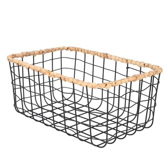 Košík | MANS | kovová černá L | 34x23 cm | ALL 970140