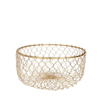 Košík | RISSA | kulatý zlatý L | 30x12 cm | SS22 810225