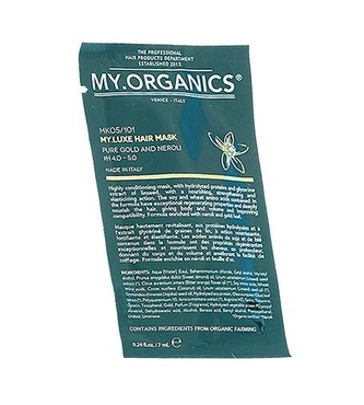 My.Organics My.Luxe Hair Mask Pure Gold And Neroli pH 4.0 - 5.0 exkluzivní přírodní maska se zlatem a neroli 7 ml vzorek