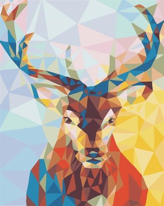Malowanie po numerach - Geometryczny jeleń 30x40cm