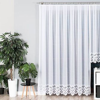 Dekorační vzorovaná záclona FELICJA LONG bílá 300x250 cm (cena za 1 kus dlouhé záclony) MyBestHome