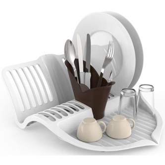 BAMA Plastový odkáváč na nádobí 35x44x15,5  cm, barva šedo/hnědá