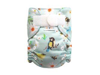 BIO Bambusová kapsová plenka (S) - Sýkorky v kopretinách SZ