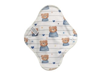 Denní vložka (PUL) - Medvěd námořník, sv. modrý velur (kojenecký plyš)