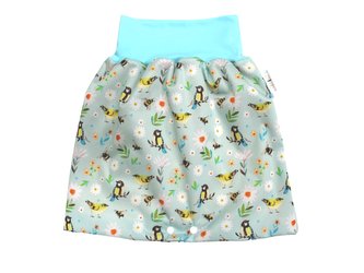 BIO Noční sukýnka - Sýkorky v kopretinách__VELIKOST:L