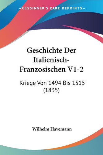 Geschichte Der Italienisch-Franzosischen V1-2