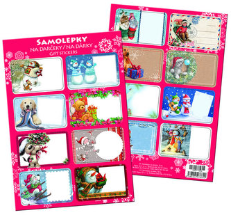 Samolepky na vánoční dárky 16 ks