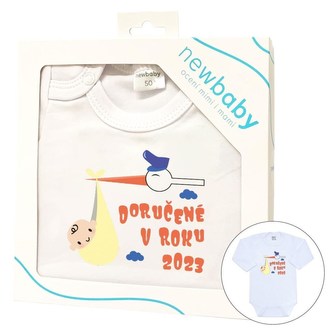 Body s potiskem New Baby Doručené v roku 2023 - darčekové balenie - velikost 62 (3-6m)