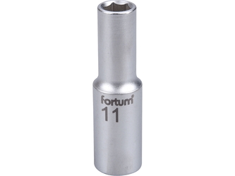 FORTUM hlavice nástrčná prodloužená 1/2", 11mm, L 77mm, 61CrV5