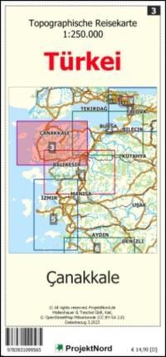 Canakkale - Topographische Reisekarte 1:250.000 Türkei (Blatt 3)