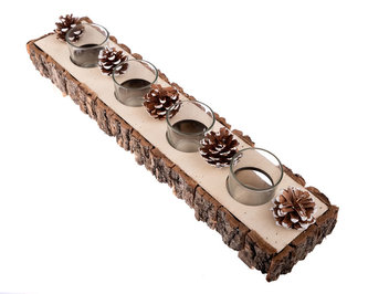 Dřevěný adventní svícen - obdélník