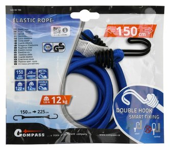 Upínač pružný DOUBLE HOOK 10mm/150cm TÜV/GS COMPASS