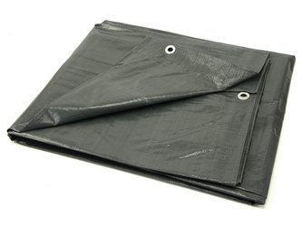 Plachta PP/PE nepromokavá extra silná, šedá, 6x8 m / Proříznutá místy - možnost opravy GEKO