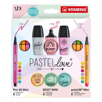 STABILO Pastellove - linery, fixy, zvýrazňovače 18 ks