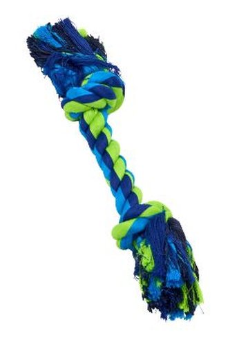 Hračka pes BUSTER Dent.Rope 2 uzly modrá/limet.23cm S