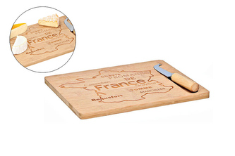 Servírovací sada na sýr s bambusovým prkénkem a nožem