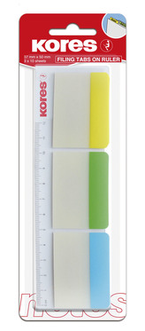 Popisovací rozřaďovač na pravítku 50x37 mm / 3 barvy / 10 lístků á barva
