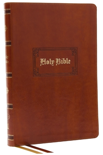 KJV Bible, Giant Print Thinline Bible, Vintage Series, Leathersoft, Tan, Red Letter, Thumb Indexed, Comfort Print: King