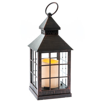 Lucerna s LED světlem na baterie - černá