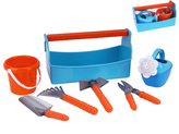 Nářadí zahradní 4ks s kbelíkem a konvičkou v přepravce 30x14cm v síťce
